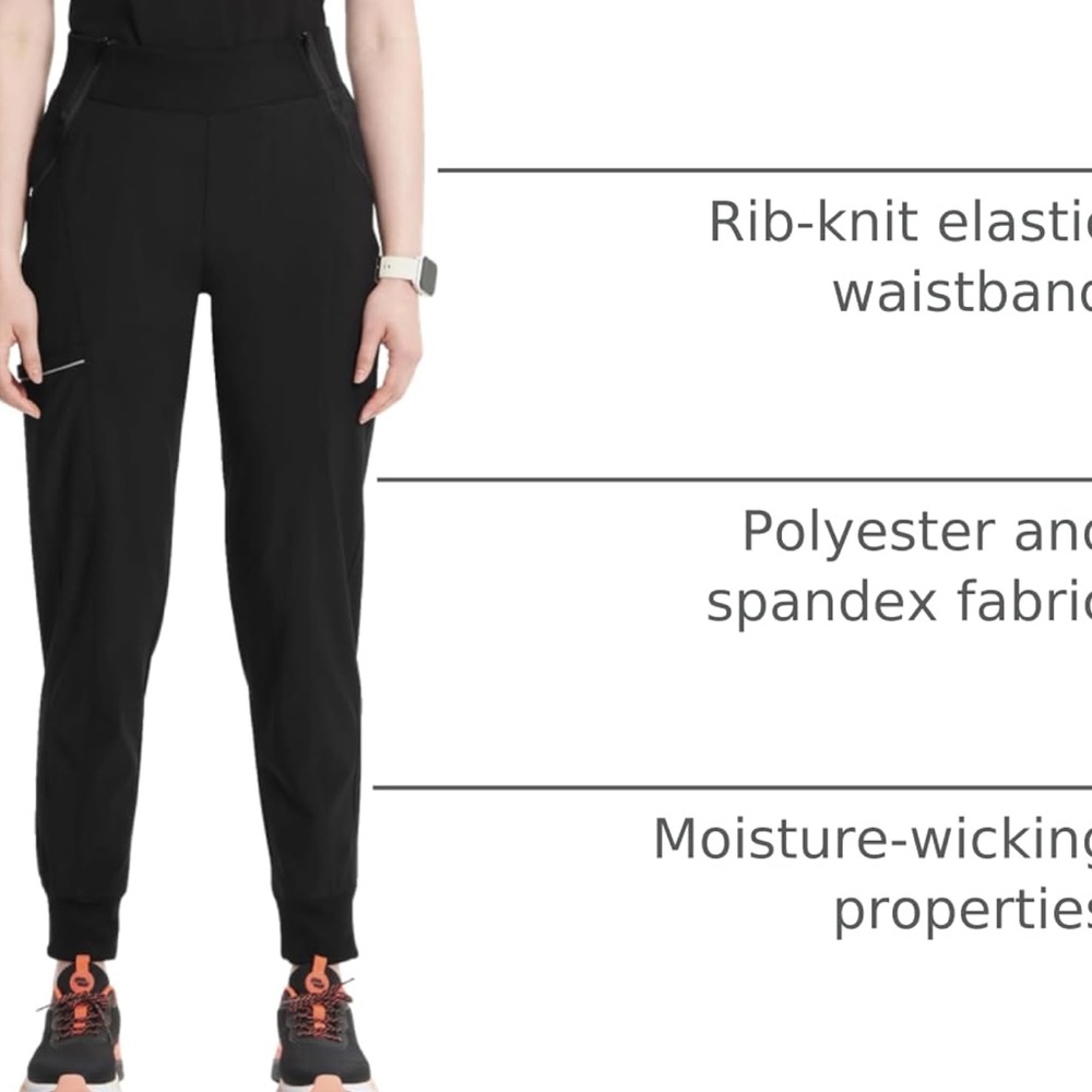 Cherokee Infinity Womens Scrub Jogger Pants in Black